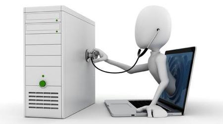 IT support technician working on a computer